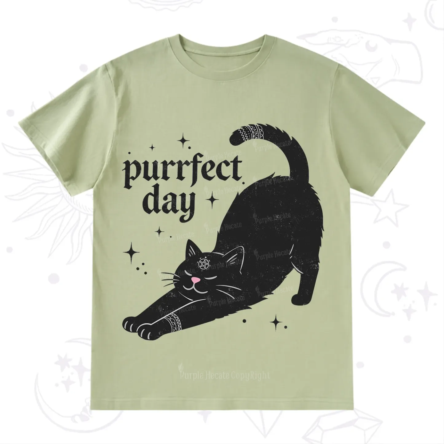 Purplehecate Purrfect Day Black Cat T-Shirt