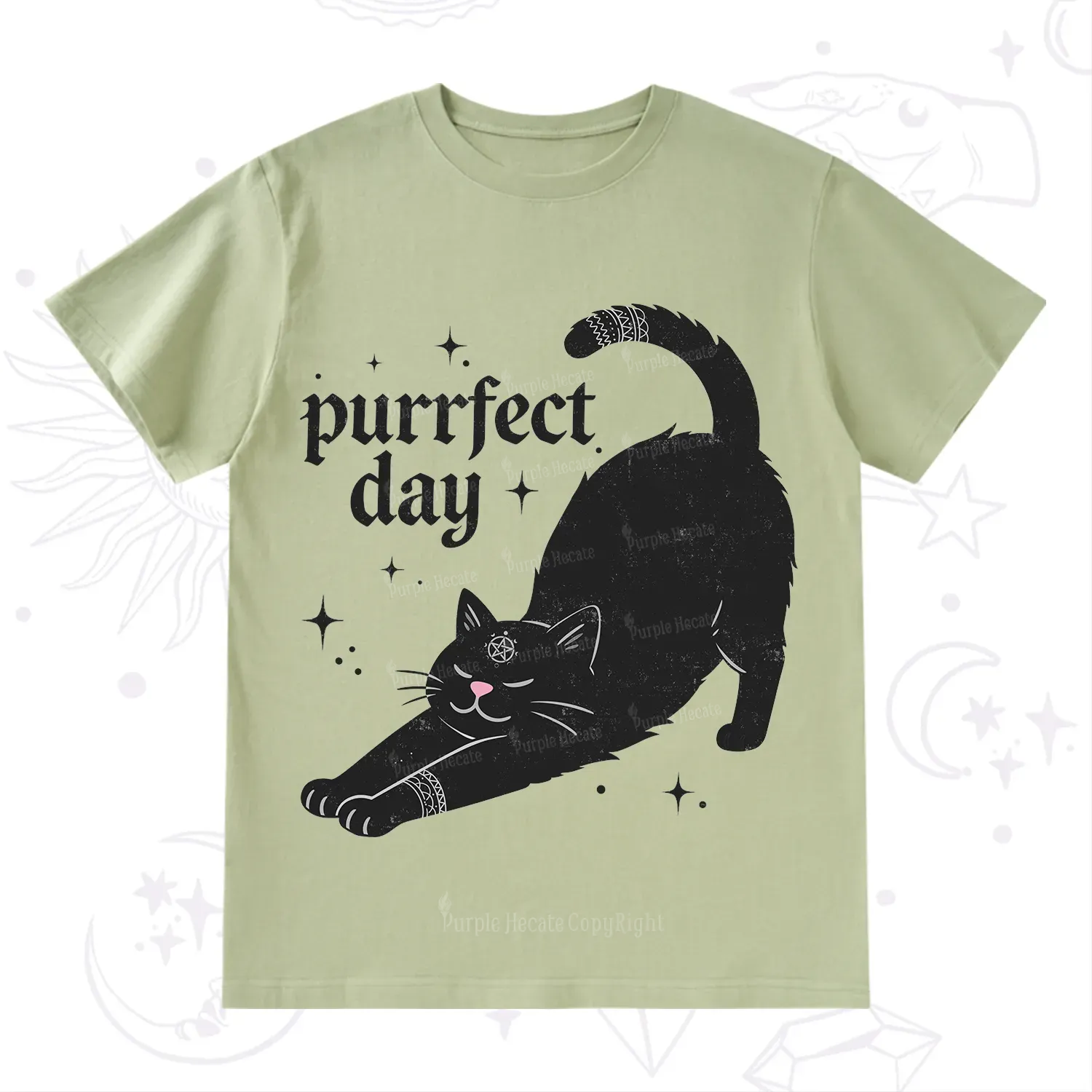 Purplehecate Purrfect Day Black Cat T-Shirt