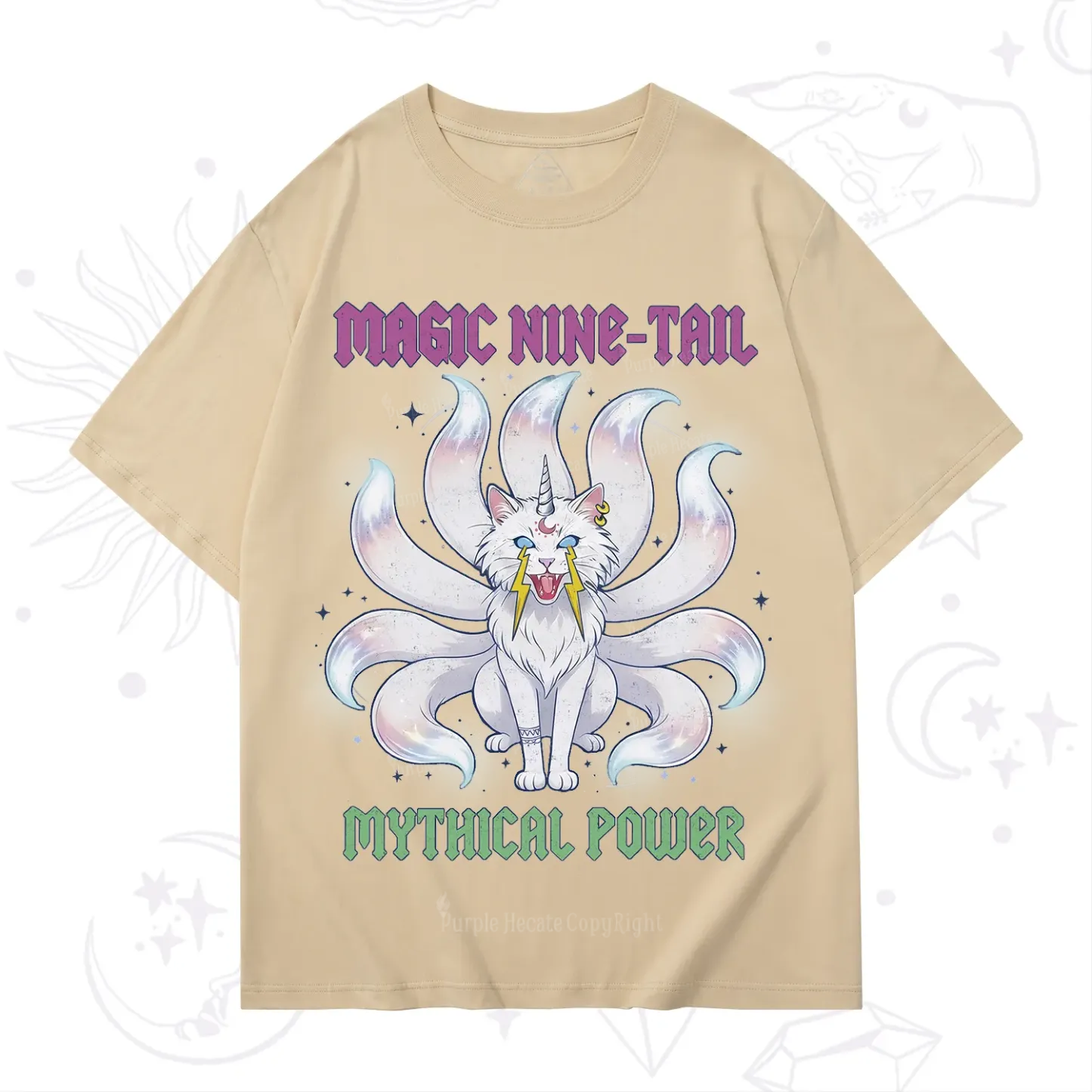 Purplehecate Magic Nine Tail Cat T-Shirt