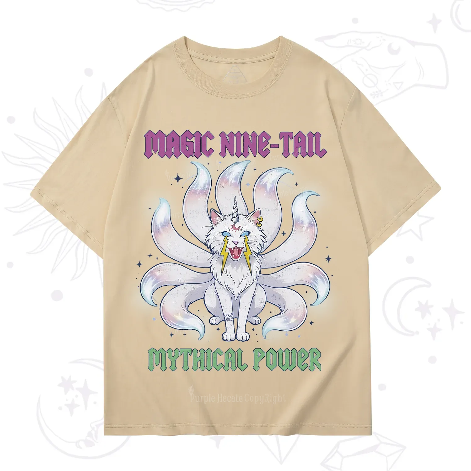 Purplehecate Magic Nine Tail Cat T-Shirt