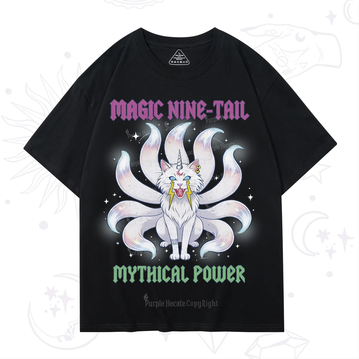 Purplehecate Magic Nine Tail Cat T-Shirt