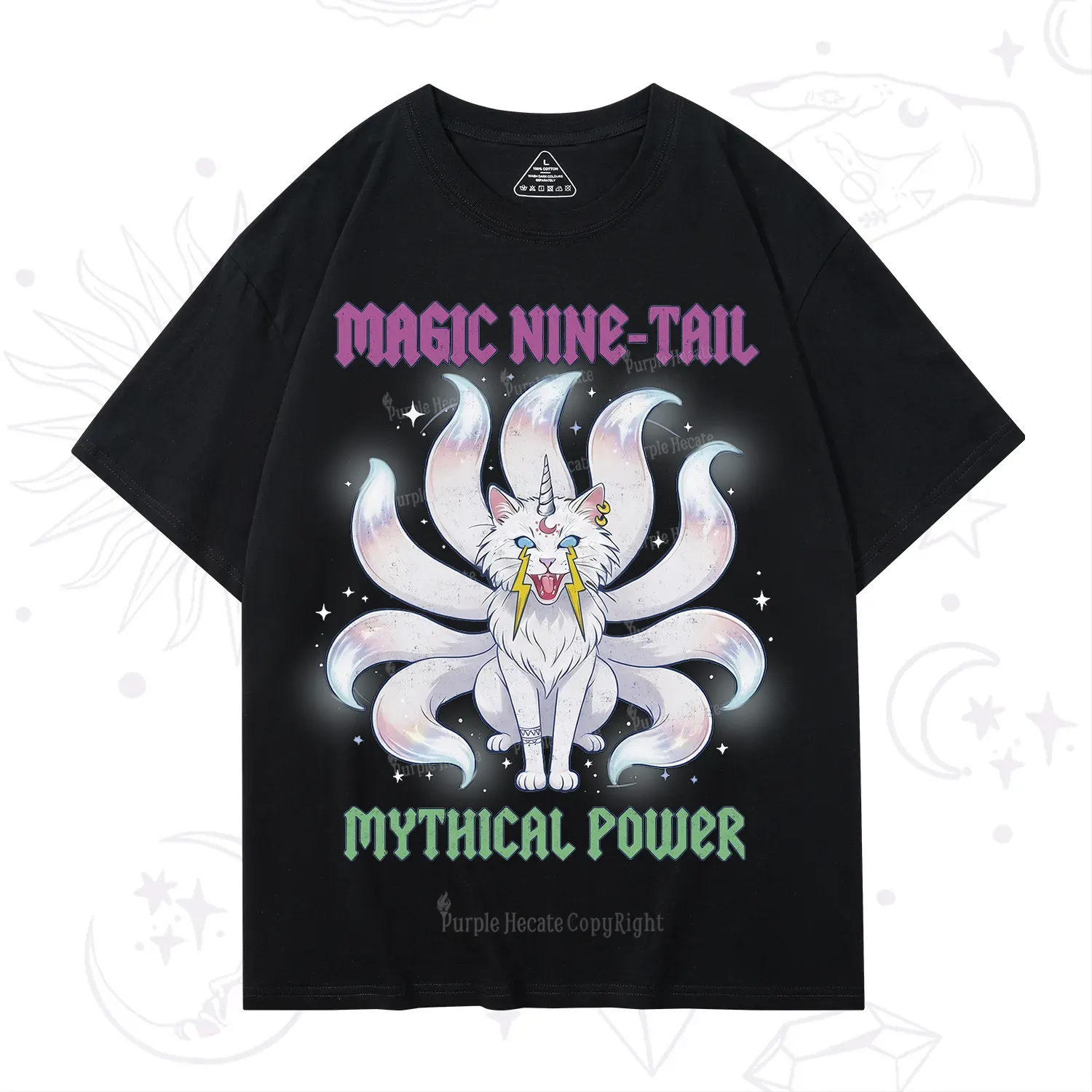 Purplehecate Magic Nine Tail Cat T-Shirt
