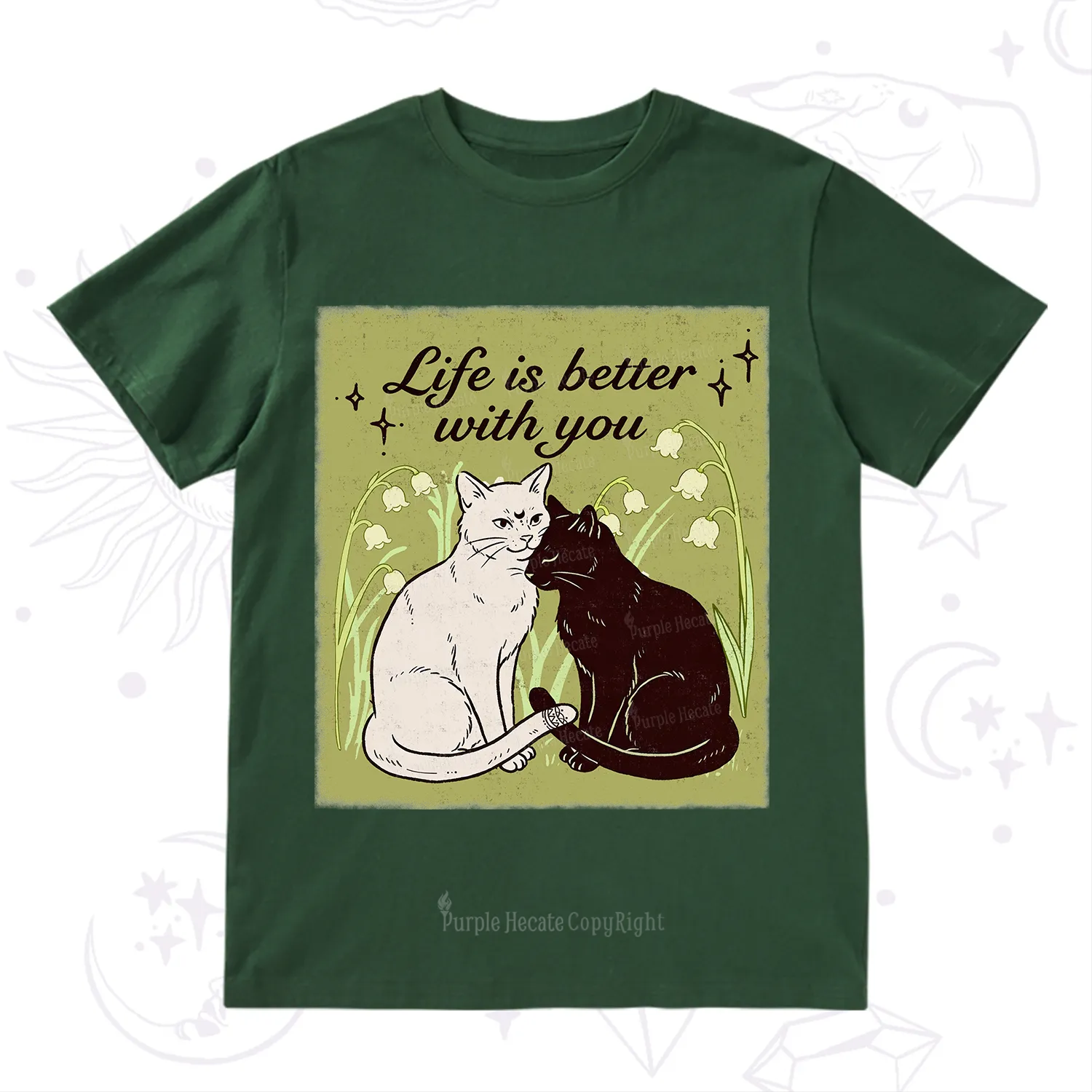 Purplehecate Life Is Better With a Cat T-Shirt