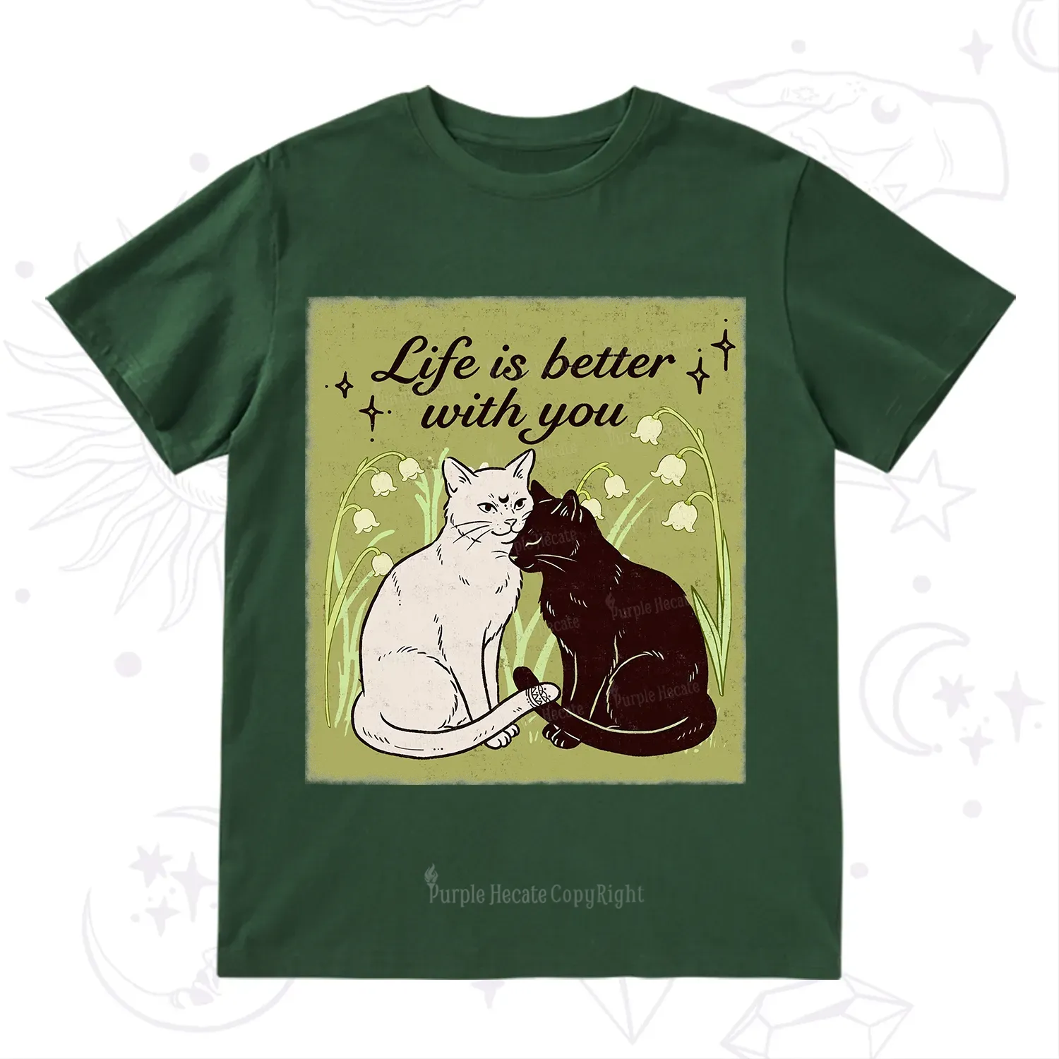 Purplehecate Life Is Better With a Cat T-Shirt