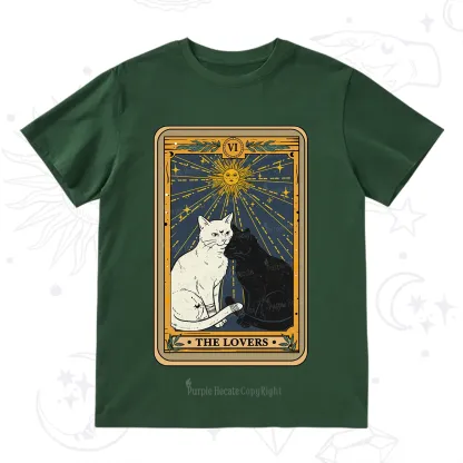 Purplehecate The Lovers Cat Tarot Card T-Shirt