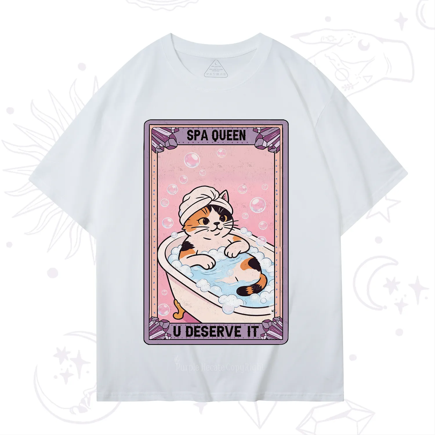 Purplehecate The Spa Queen Cat Tarot T-Shirt