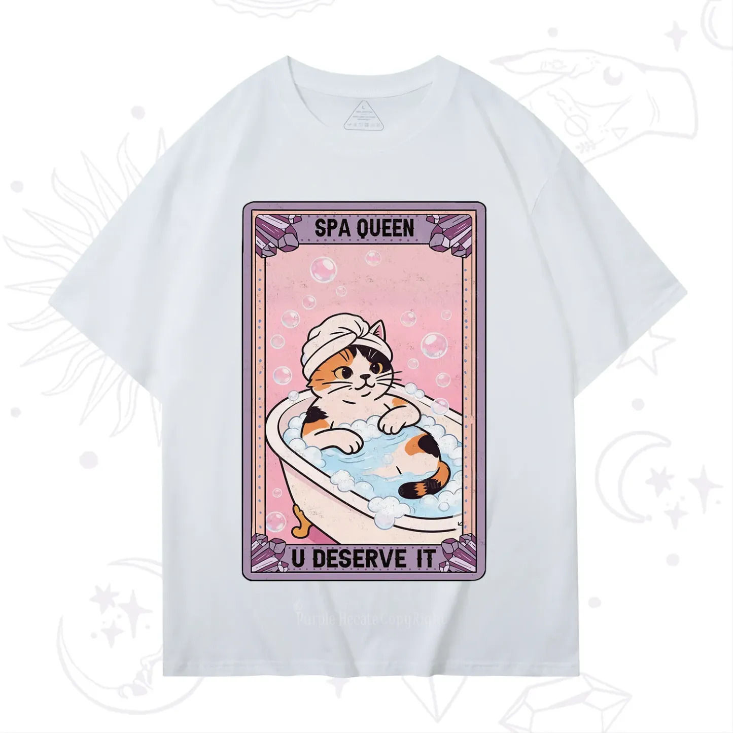 Purplehecate The Spa Queen Cat Tarot T-Shirt