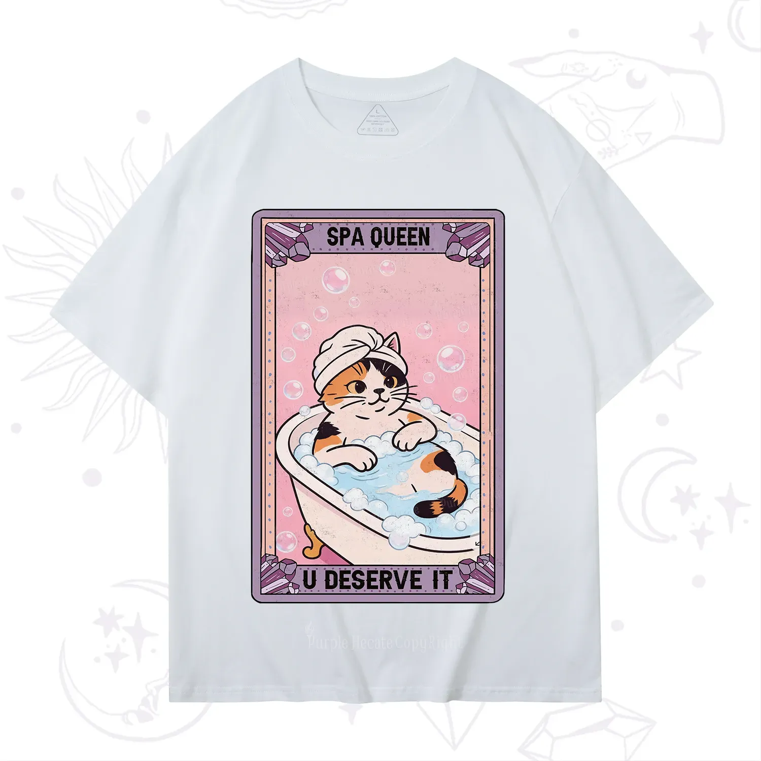 Purplehecate The Spa Queen Cat Tarot T-Shirt