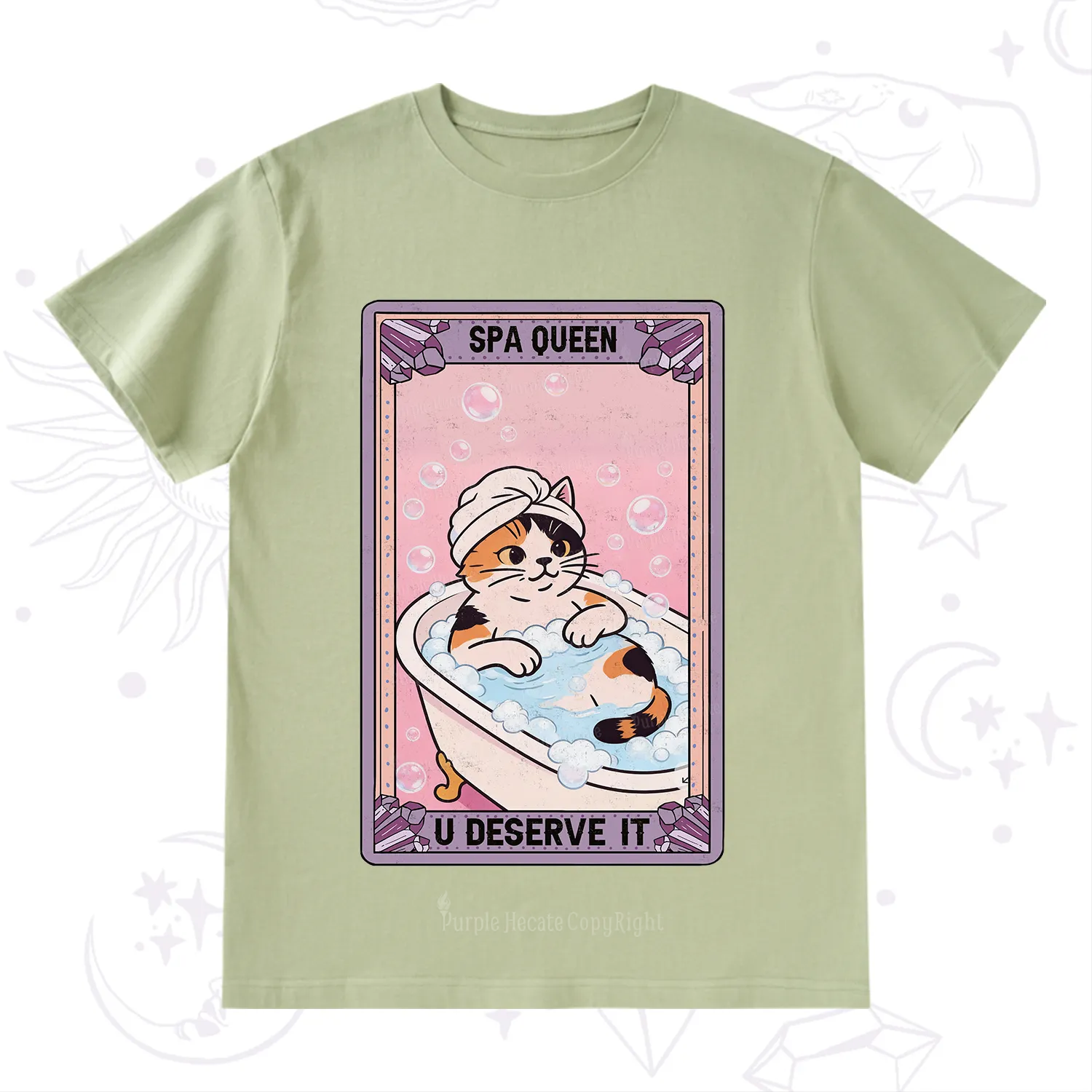 Purplehecate The Spa Queen Cat Tarot T-Shirt