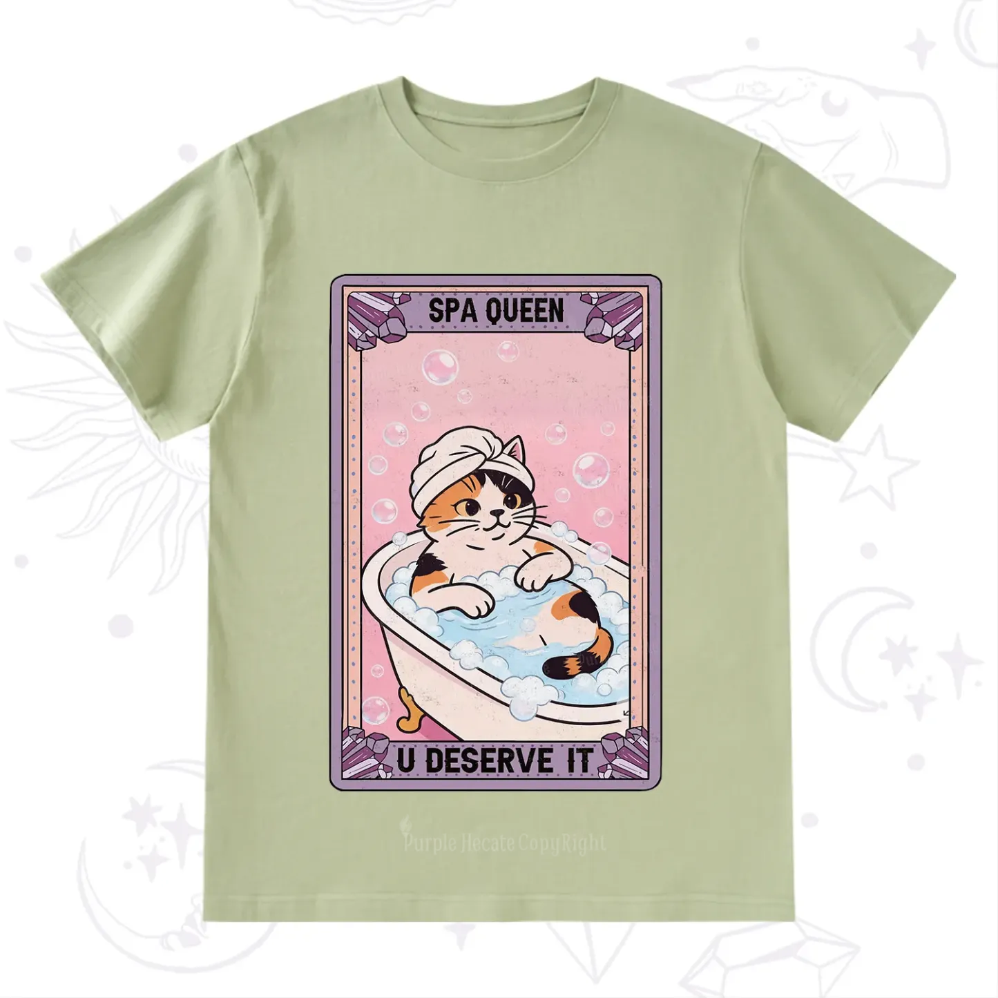 Purplehecate The Spa Queen Cat Tarot T-Shirt