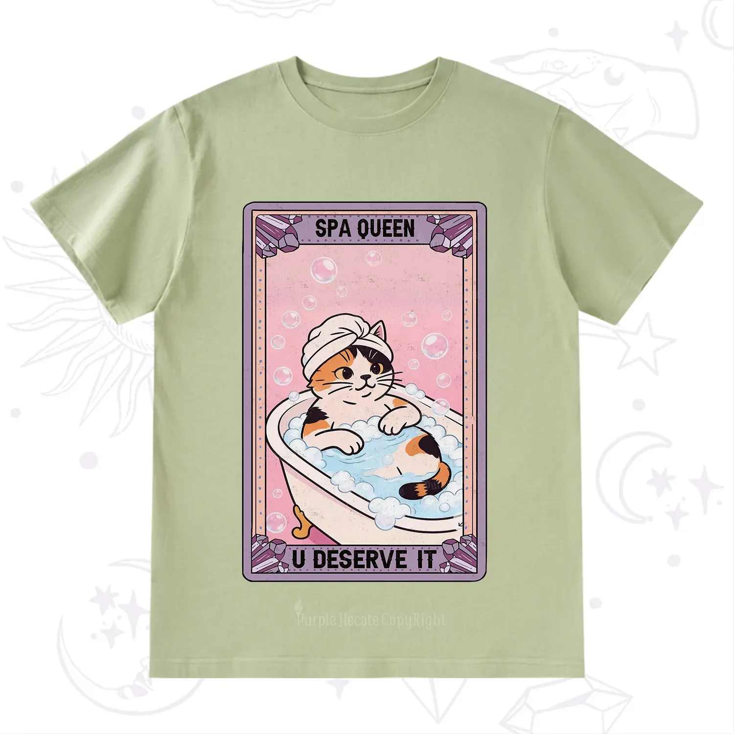 Purplehecate The Spa Queen Cat Tarot T-Shirt