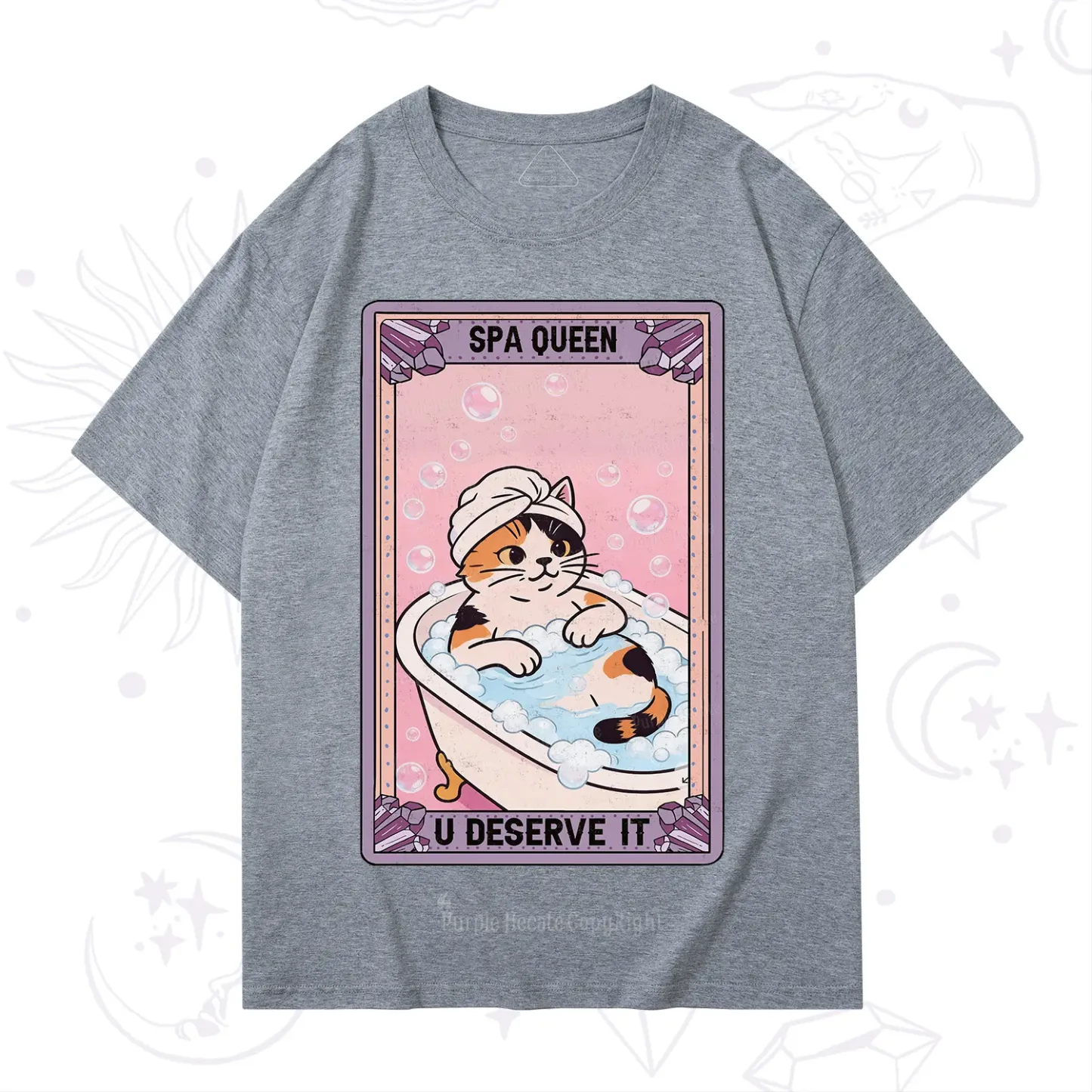 Purplehecate The Spa Queen Cat Tarot T-Shirt