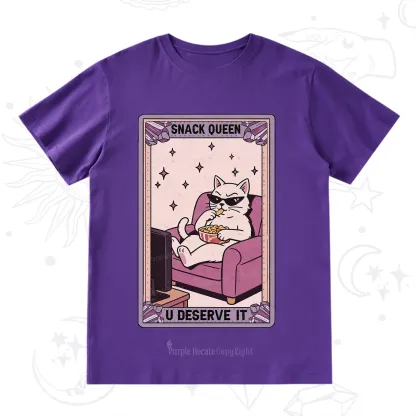 Purplehecate The Snack Queen Cat Tarot T-Shirt
