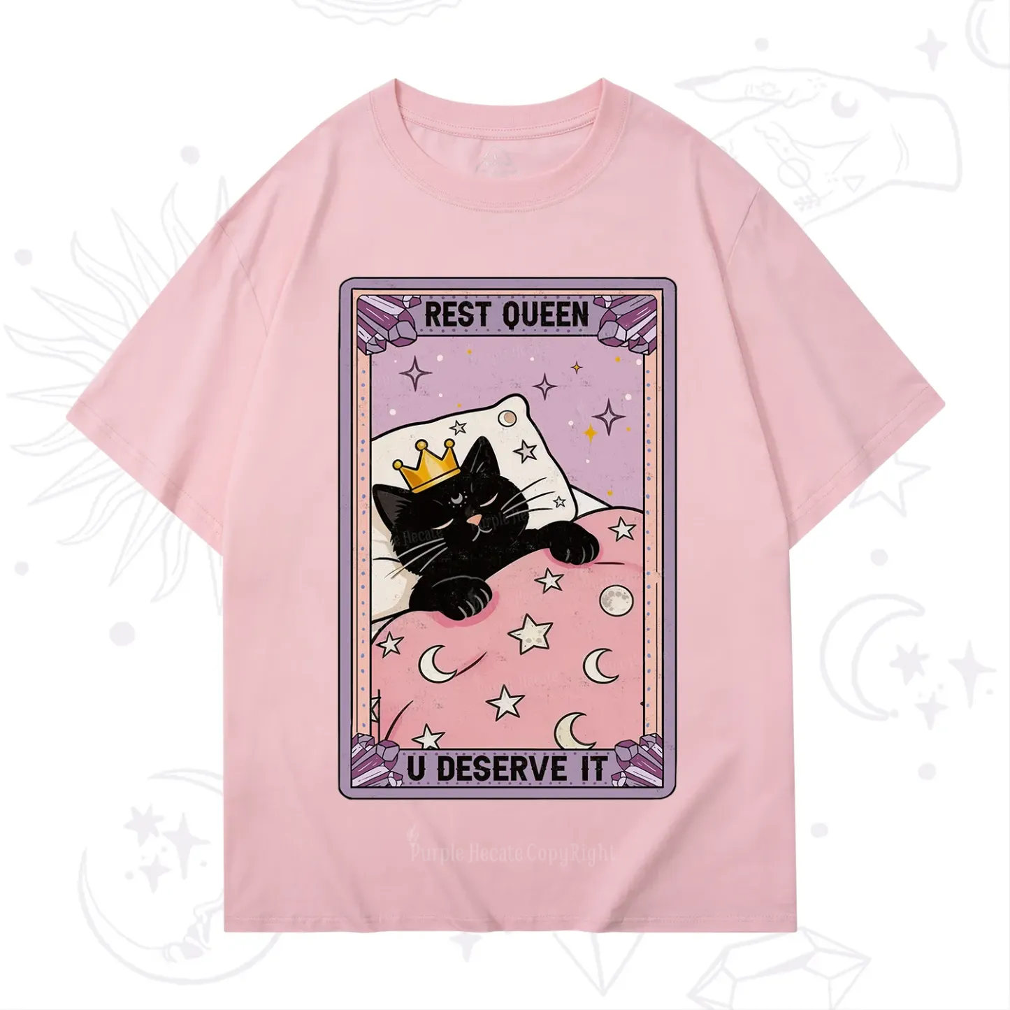 Purplehecate The Rest Queen Cat Tarot T-Shirt