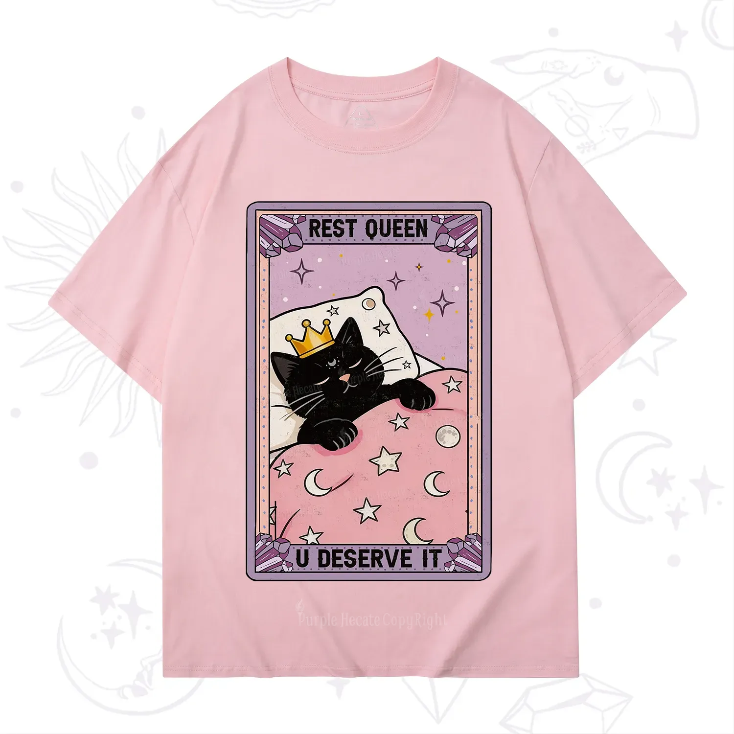 Purplehecate The Rest Queen Cat Tarot T-Shirt