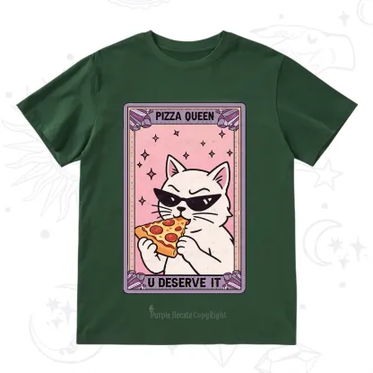 Purplehecate The Pizza Queen Cat Tarot T-Shirt