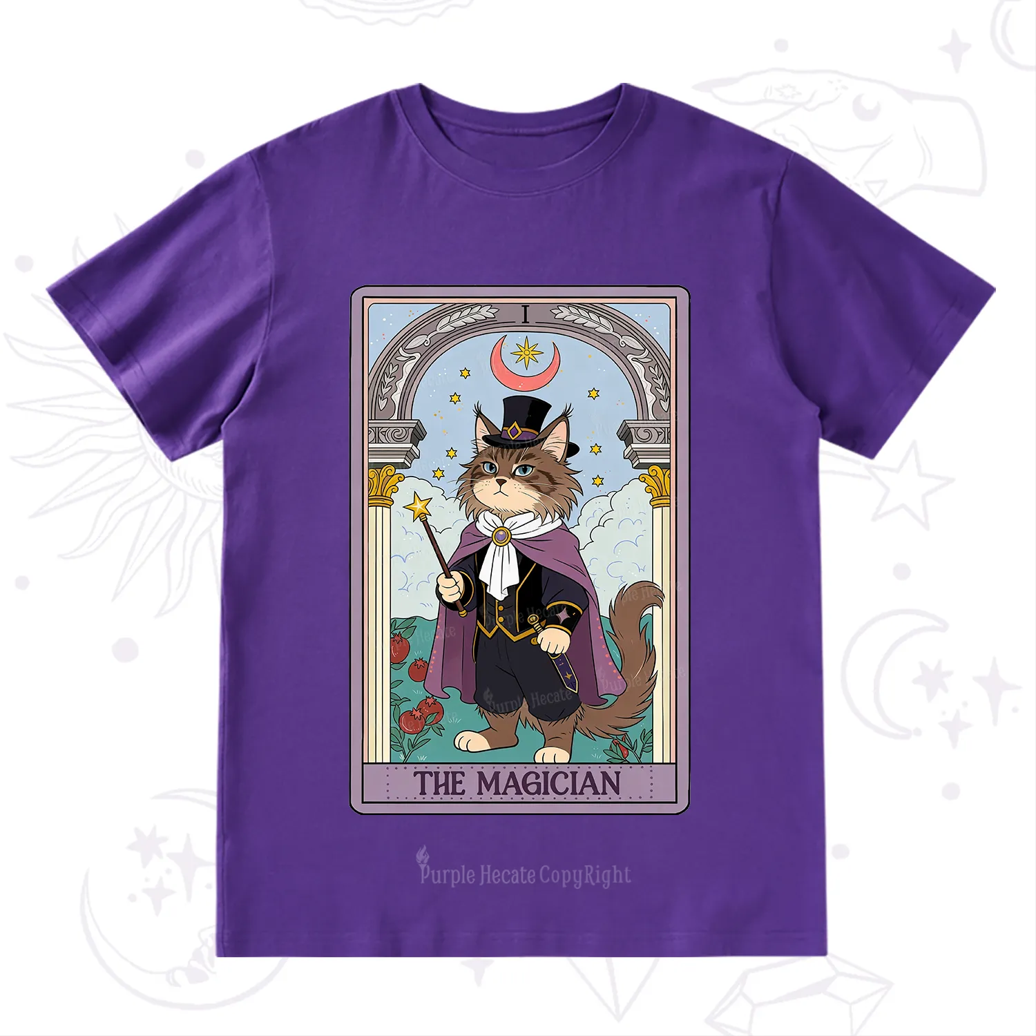 Purplehecate The Magician Cat Tarot T-Shirt