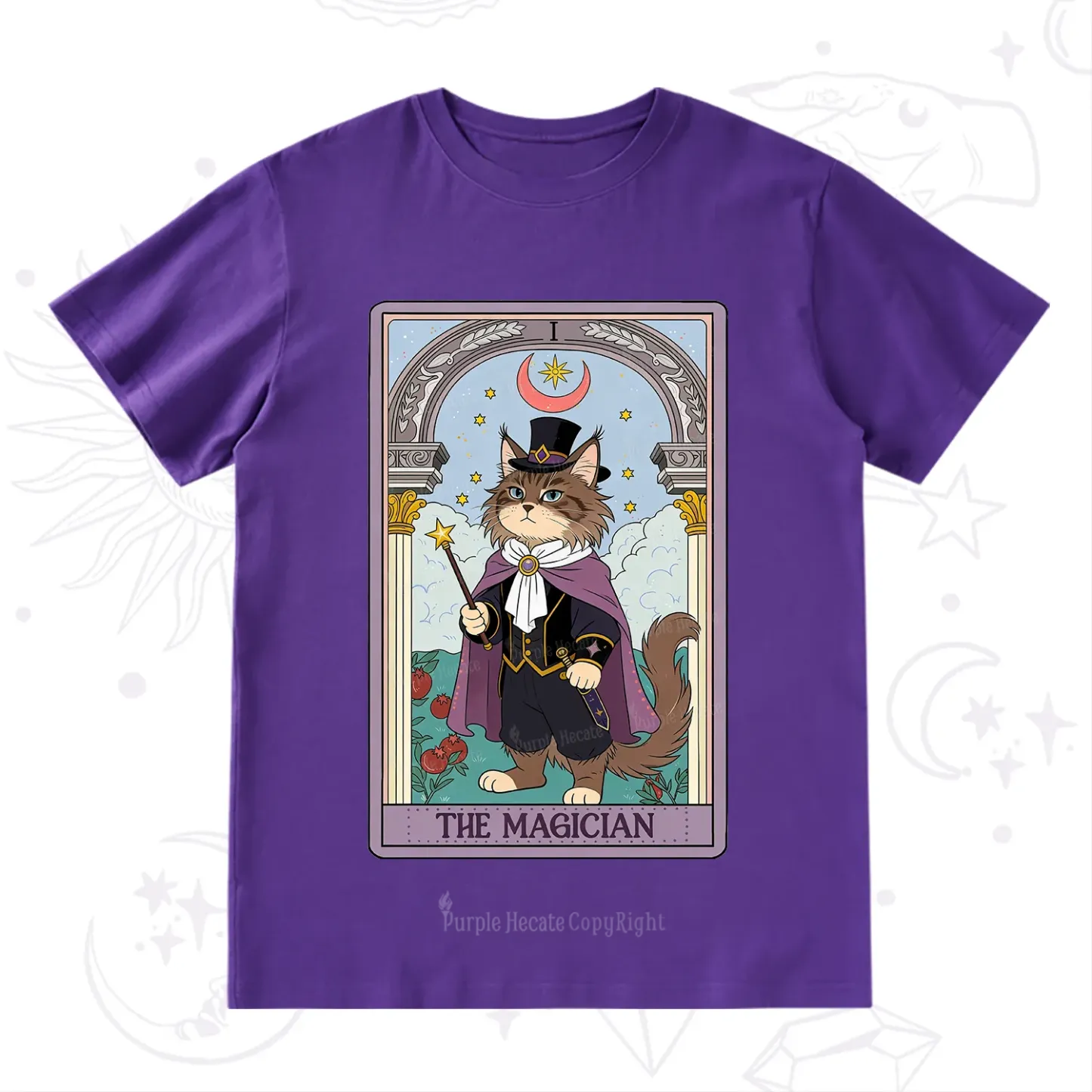 Purplehecate The Magician Cat Tarot T-Shirt