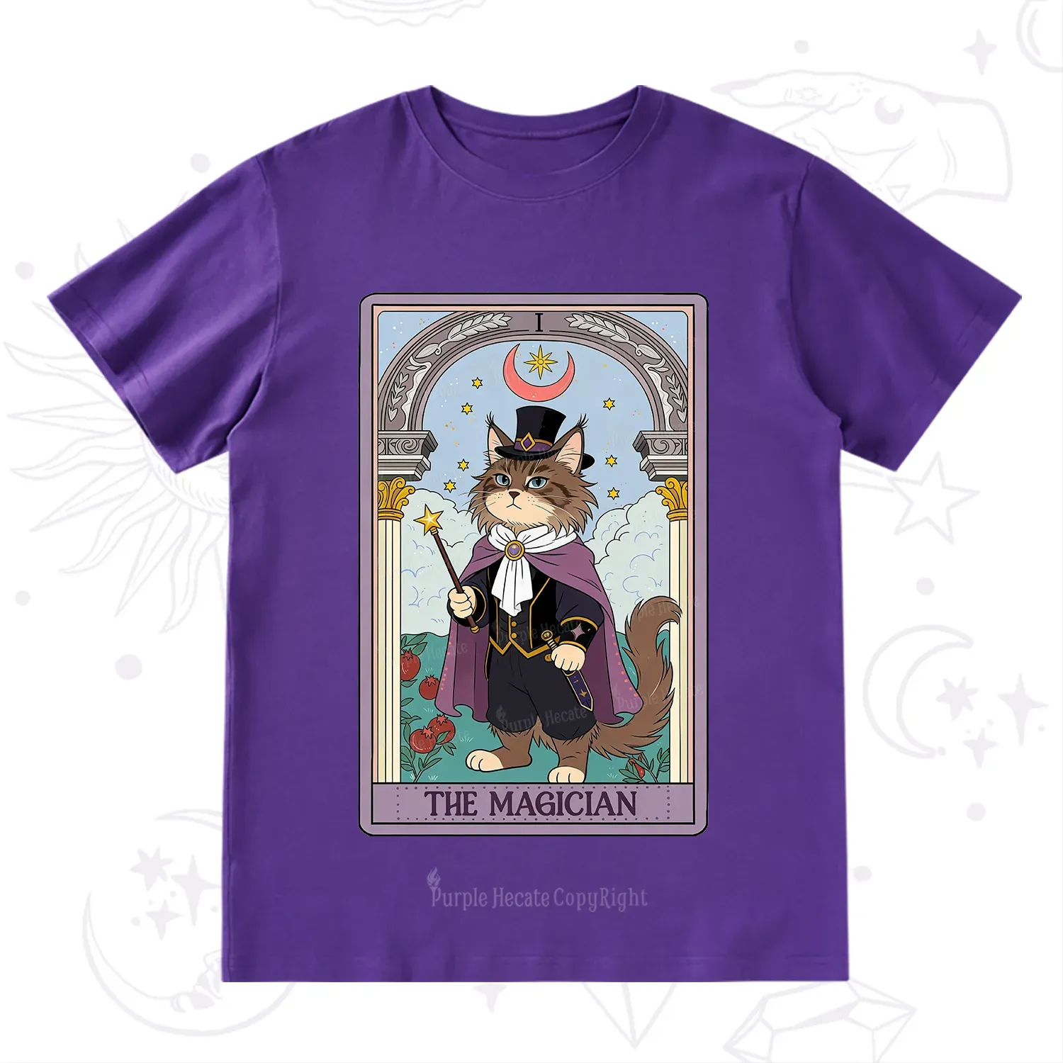 Purplehecate The Magician Cat Tarot T-Shirt