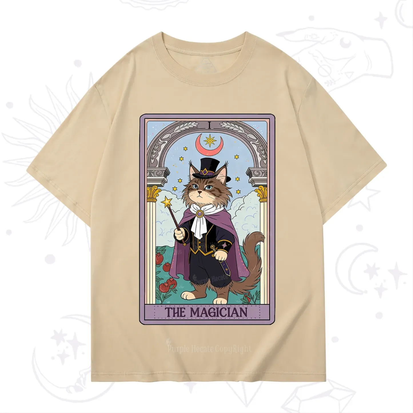 Purplehecate The Magician Cat Tarot T-Shirt
