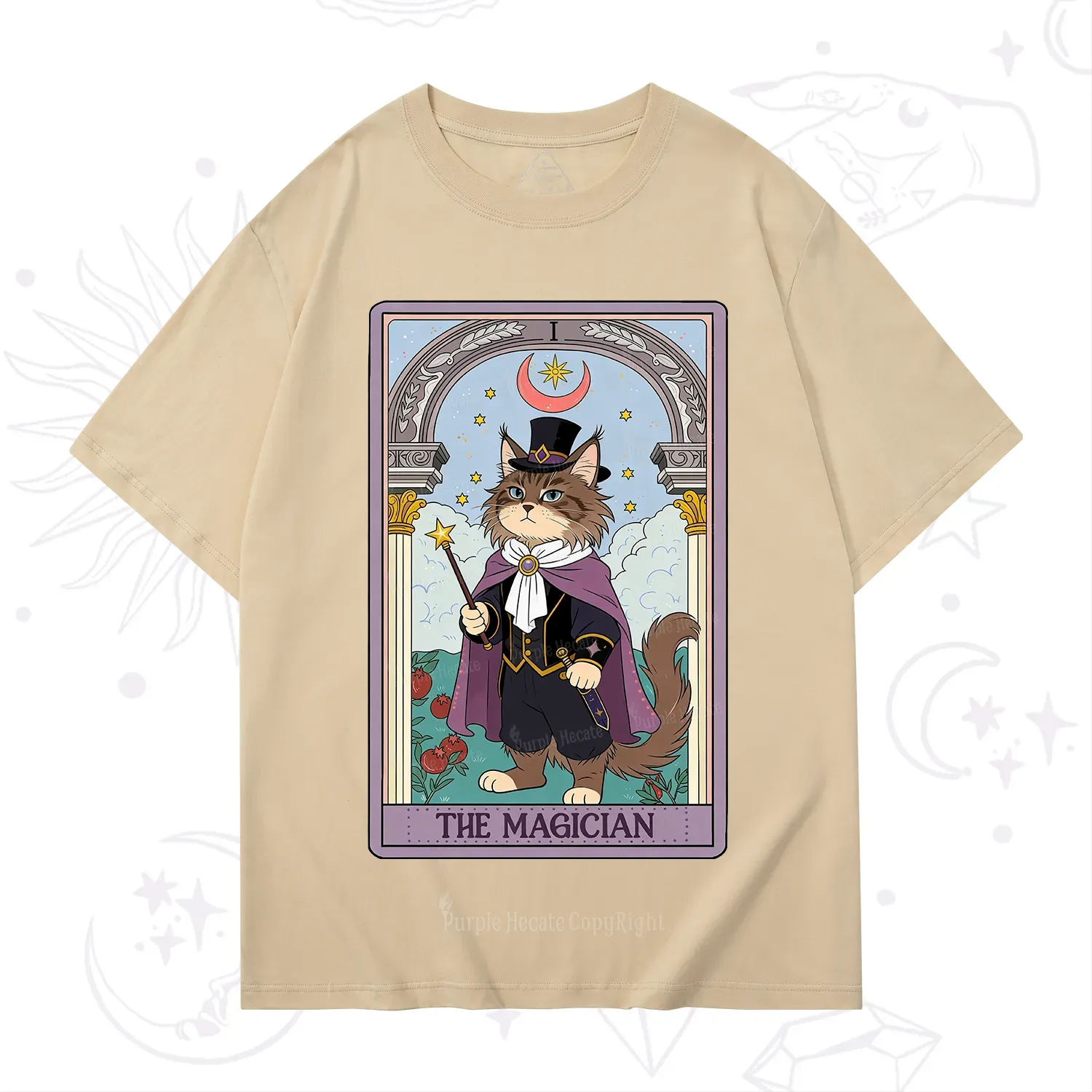 Purplehecate The Magician Cat Tarot T-Shirt