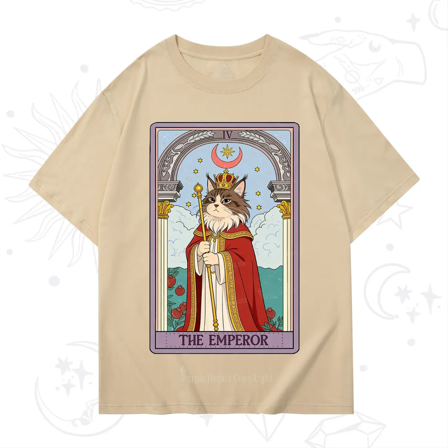 Purplehecate The Emperor Cat Tarot T-Shirt