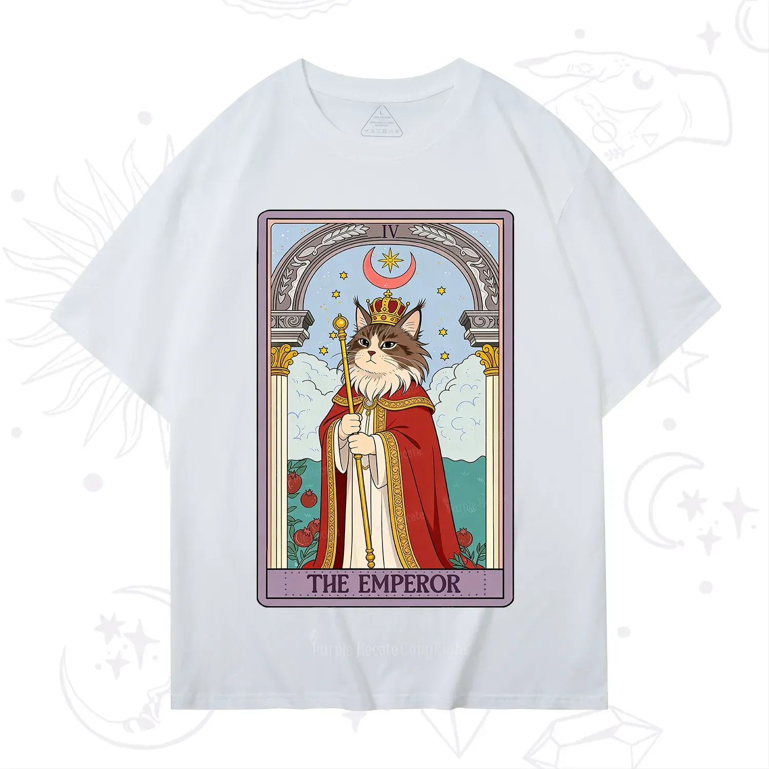 Purplehecate The Emperor Cat Tarot T-Shirt