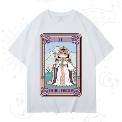 Purplehecate The High Priestess Cat Tarot T-Shirt