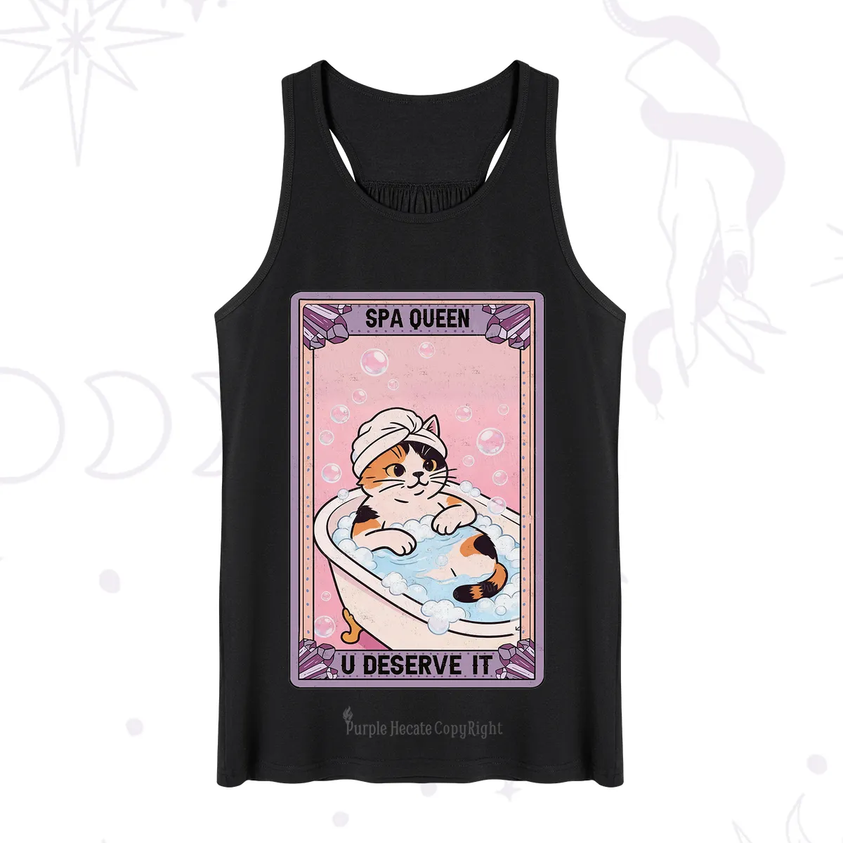 Purplehecate The Spa Queen Cat Tarot Tank