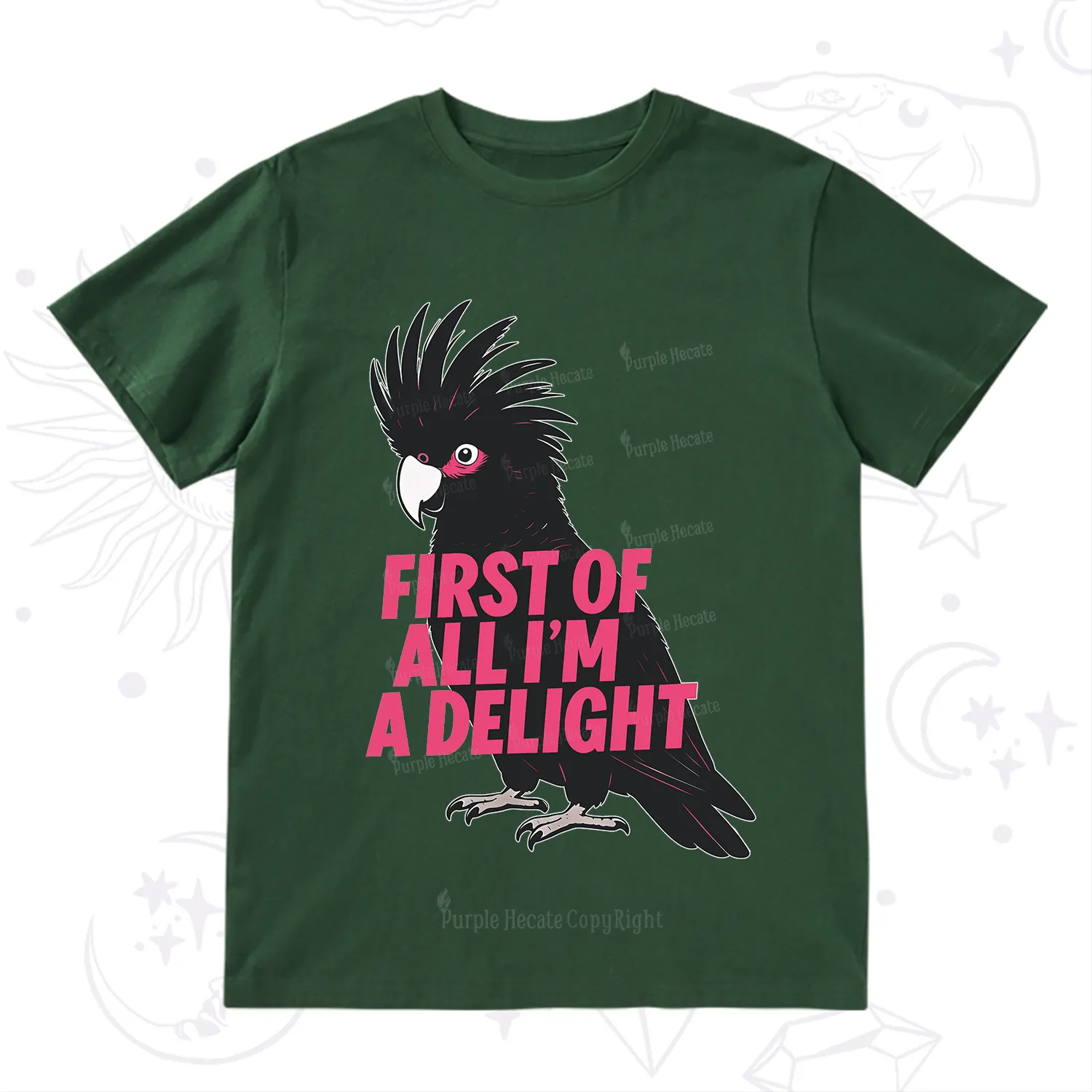Purplehecate First Of All I'm A Delight Parrot T-Shirt