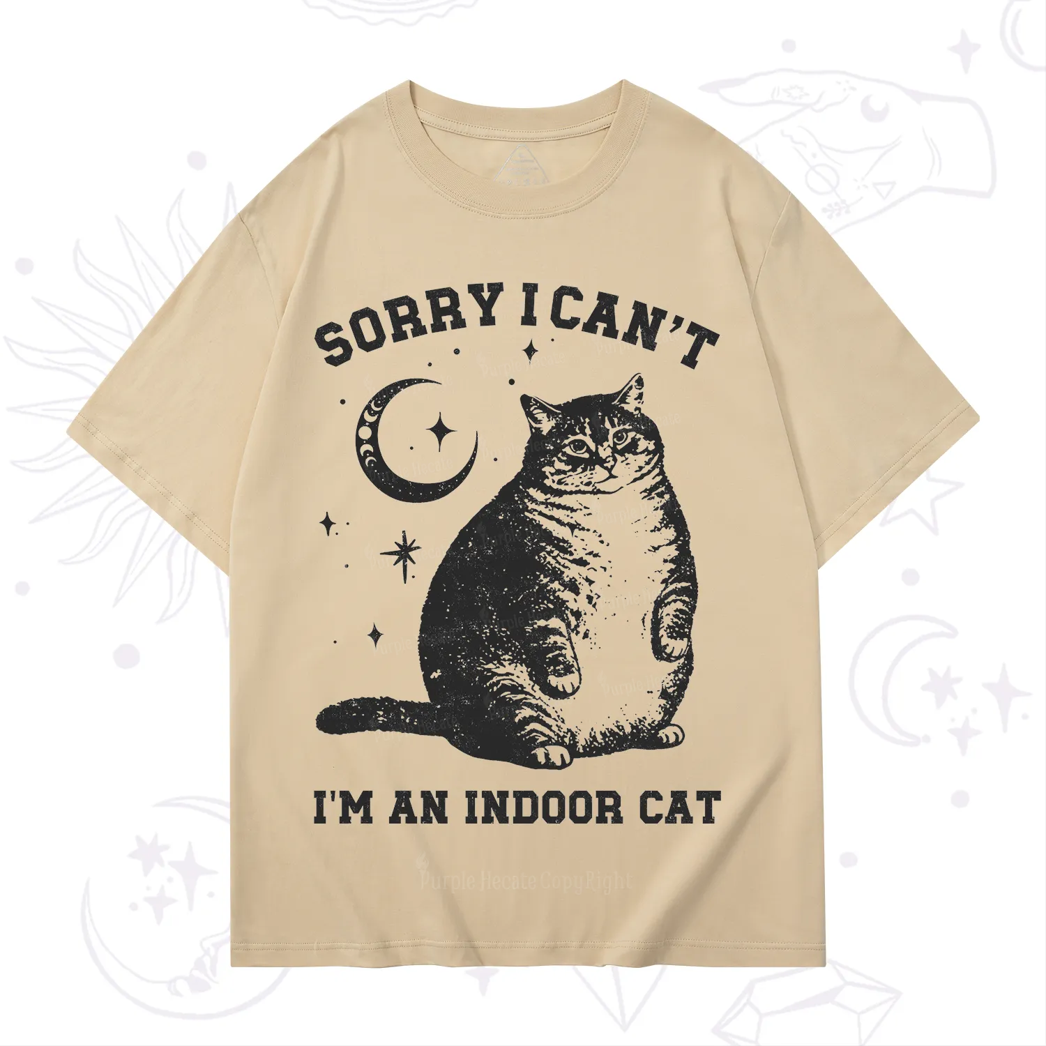 Purplehecate Sorry I Can't Go I'm an Indoor Cat T-Shirt