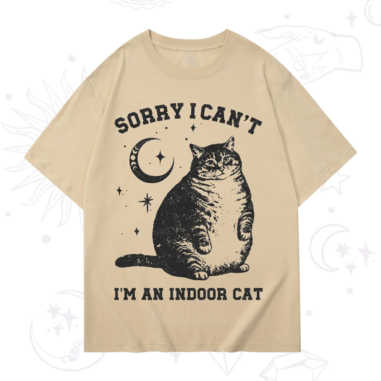 Purplehecate Sorry I Can't Go I'm an Indoor Cat T-Shirt