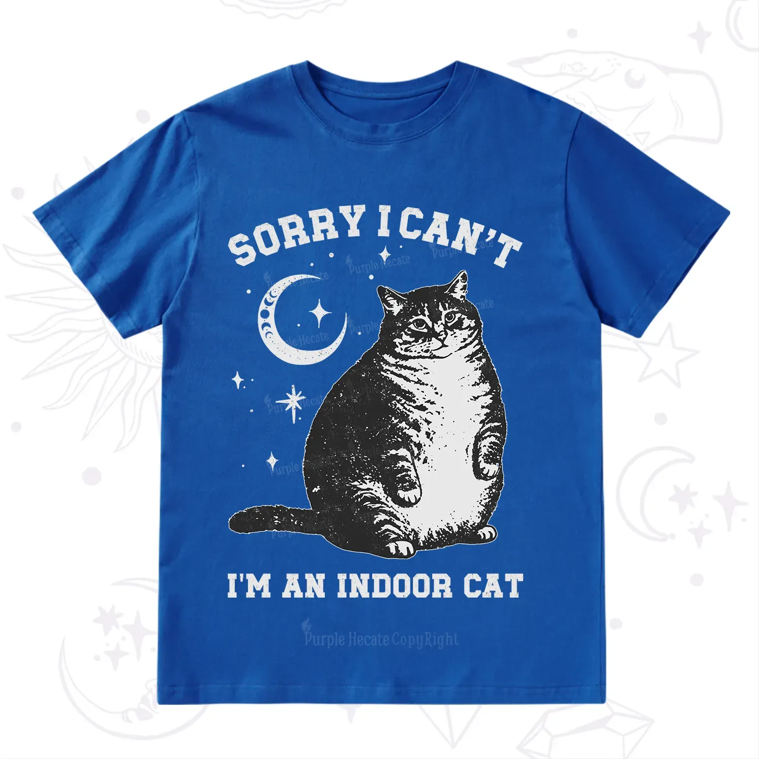 Purplehecate Sorry I Can't Go I'm an Indoor Cat T-Shirt