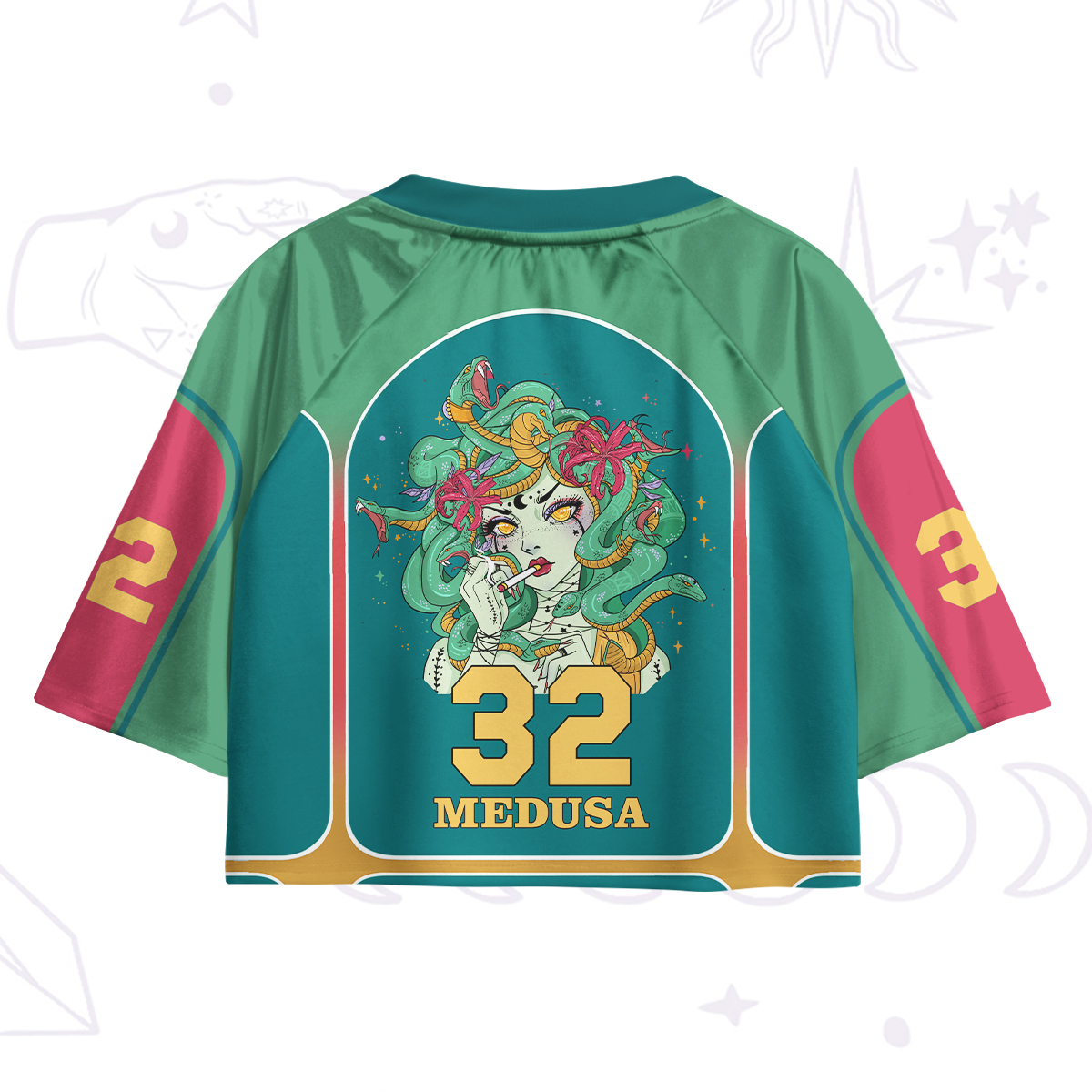 Purplehecate The Greek Goddess Medusa Crop Jersey Top