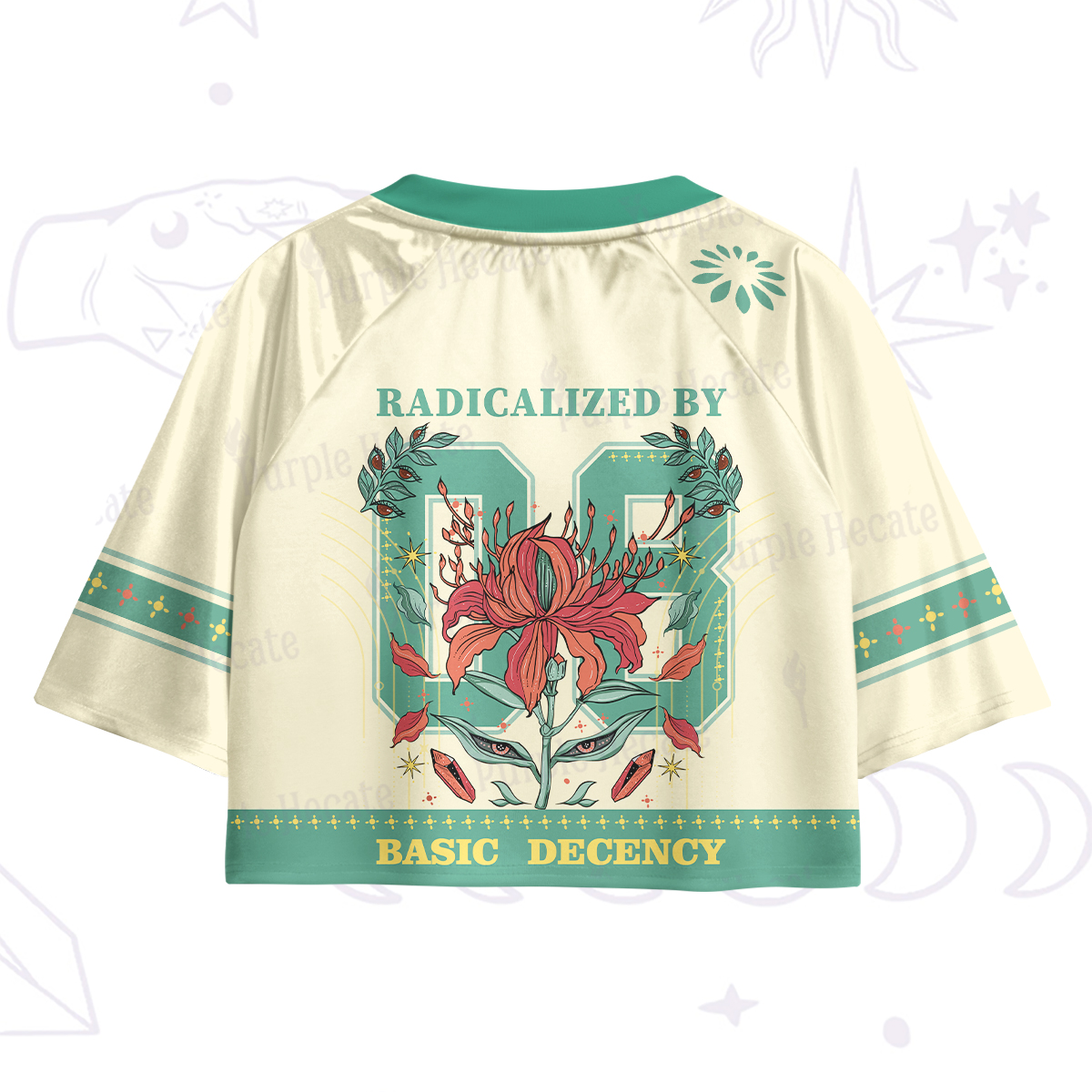 Purplehecate Radicalized By Basic Decency Crop Jersey Top