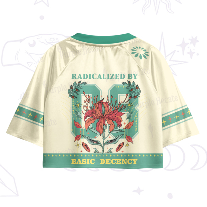 Purplehecate Radicalized By Basic Decency Crop Jersey Top