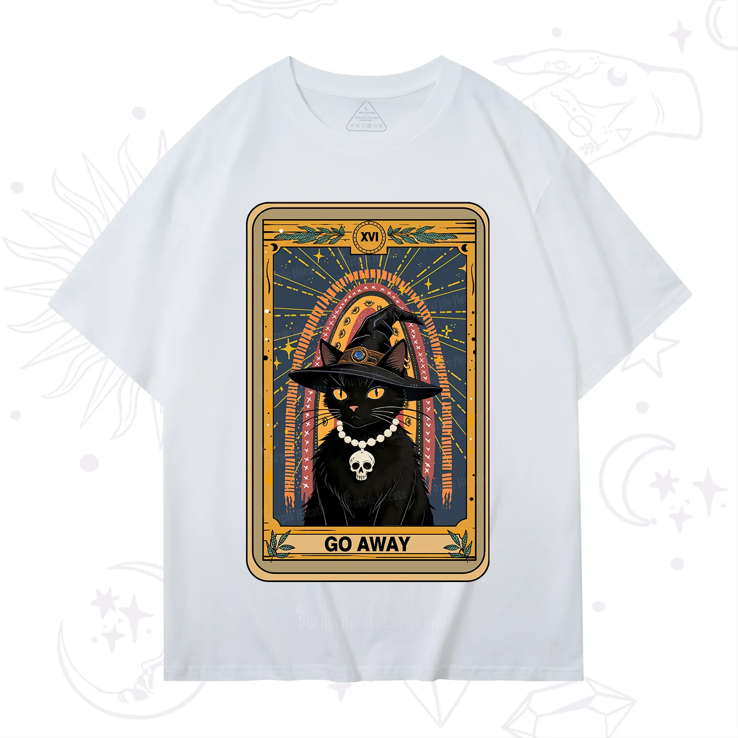 Purplehecate The Go Away Cat Tarot T-Shirt