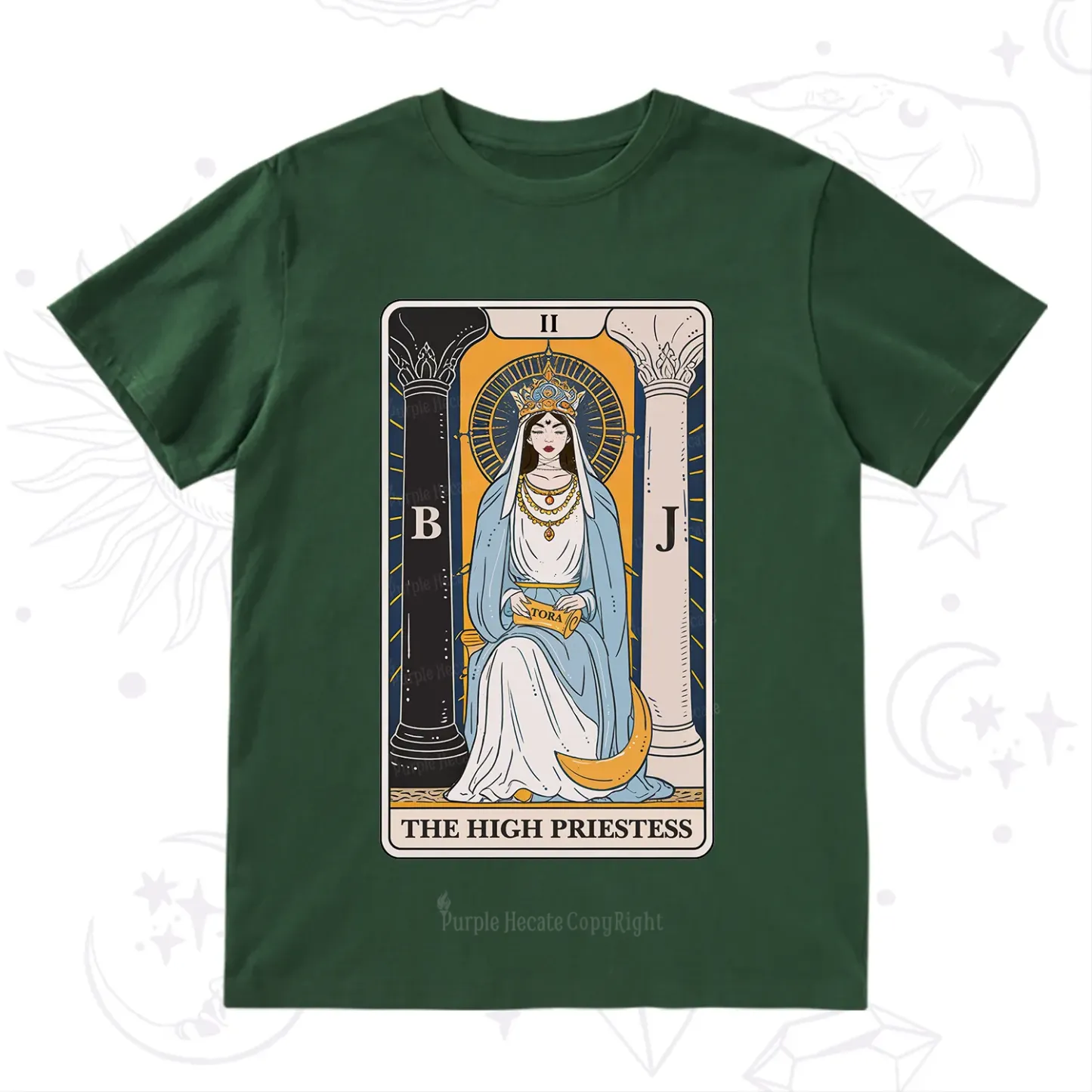 Purplehecate The High Priestess Tarot Card T-Shirt