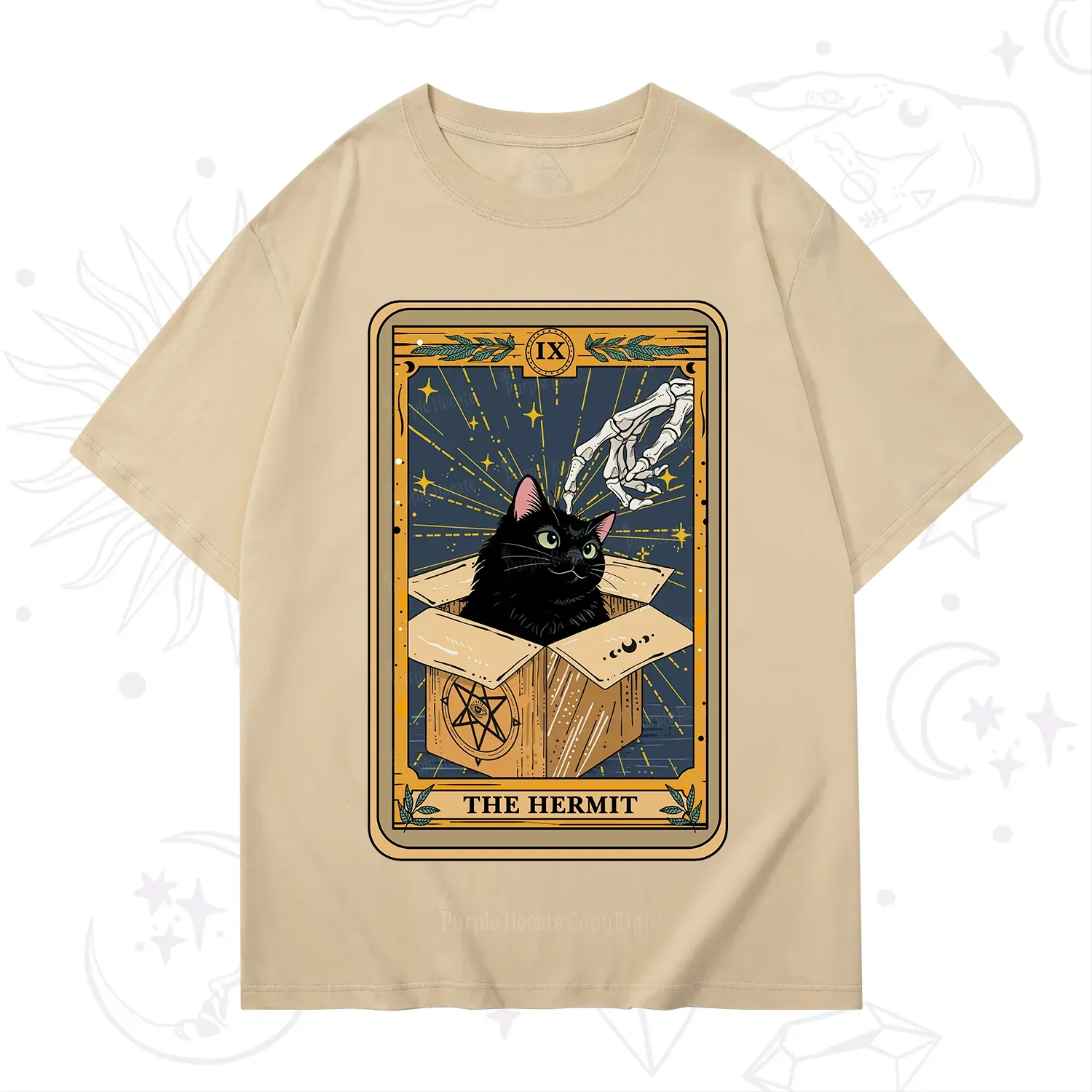 Purplehecate The Hermit Cat Tarot T-Shirt