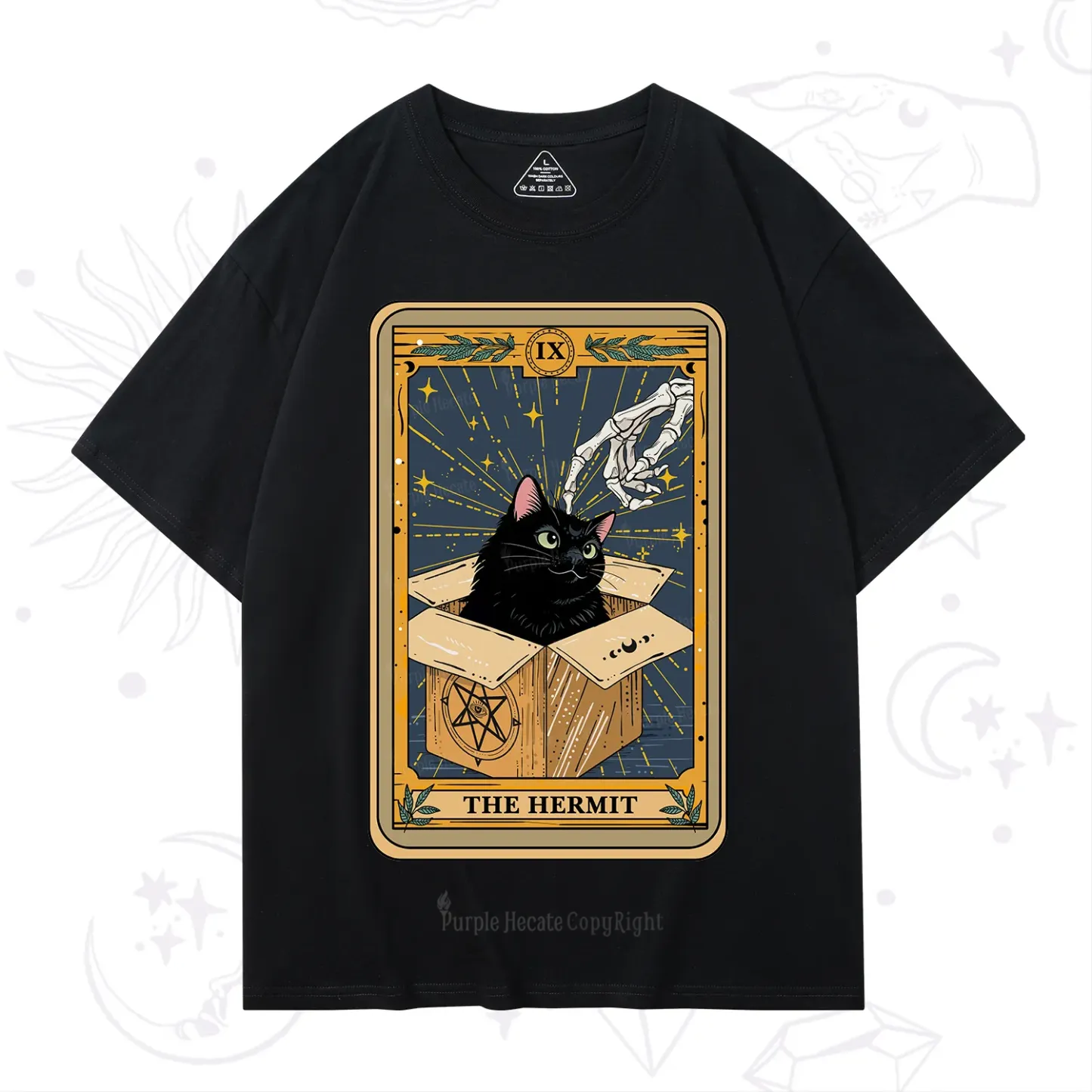 Purplehecate The Hermit Cat Tarot T-Shirt