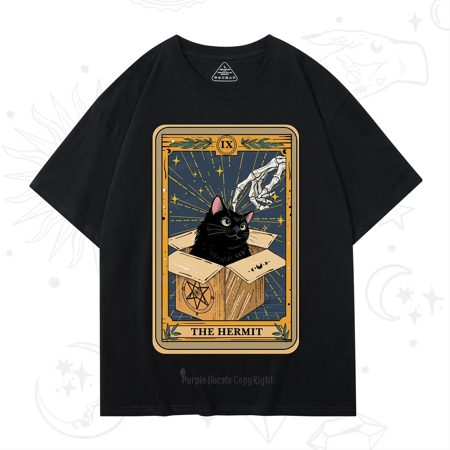 Purplehecate The Hermit Cat Tarot T-Shirt