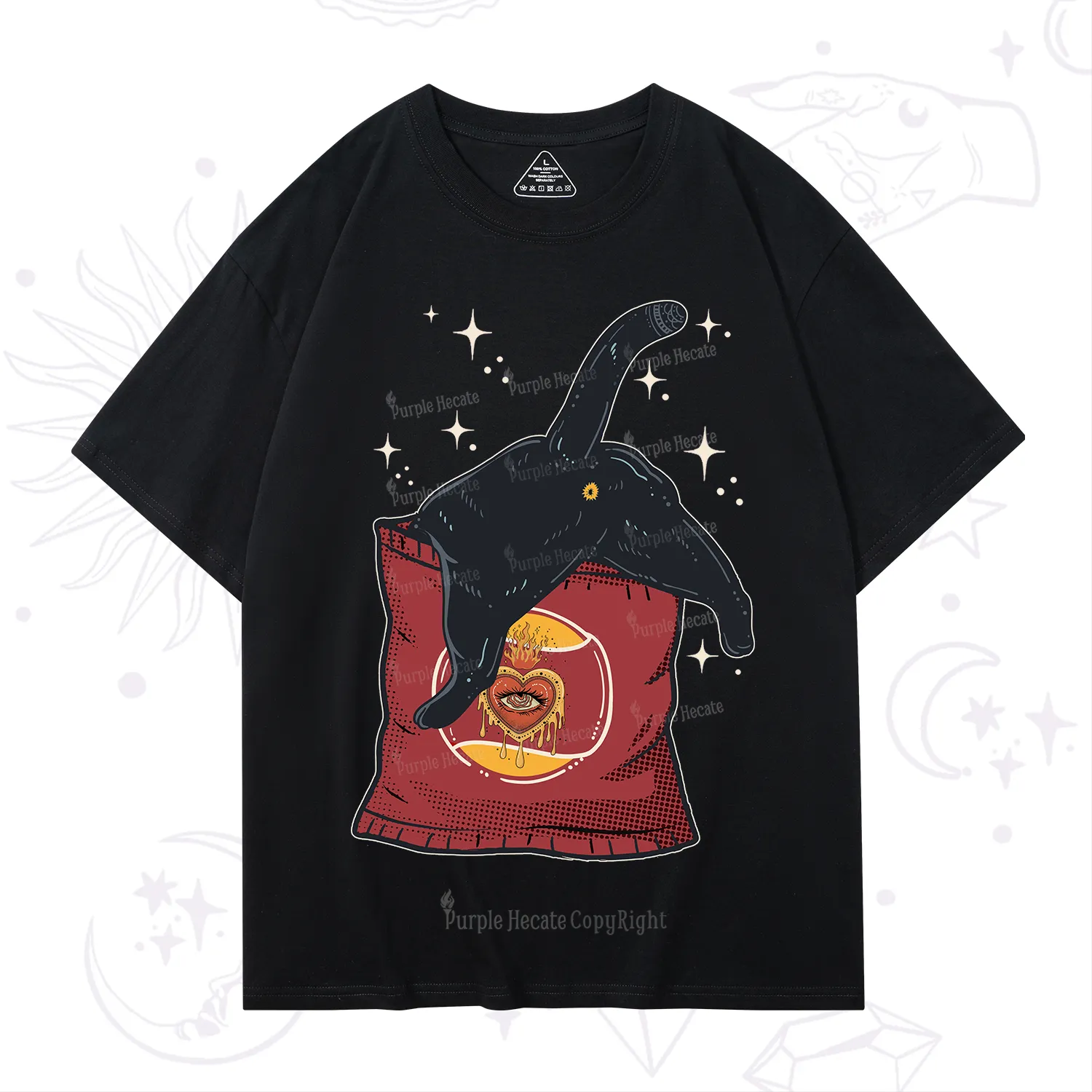 Purplehecate Curious Witch Cat T-Shirt