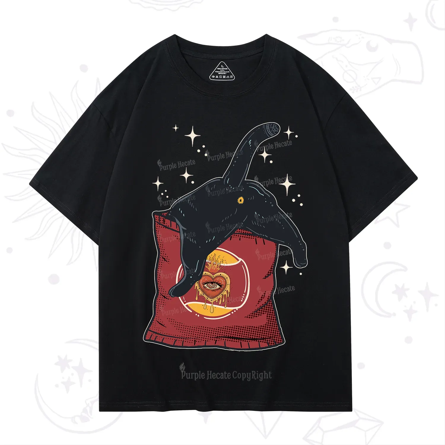 Purplehecate Curious Witch Cat T-Shirt