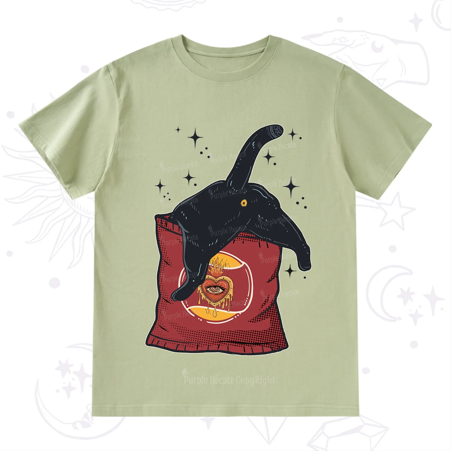 Purplehecate Curious Witch Cat T-Shirt