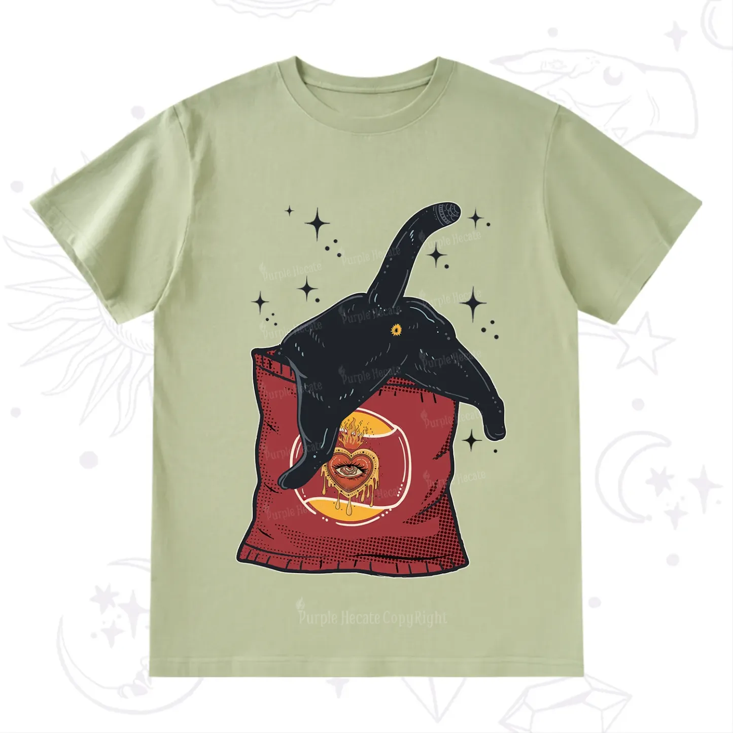 Purplehecate Curious Witch Cat T-Shirt