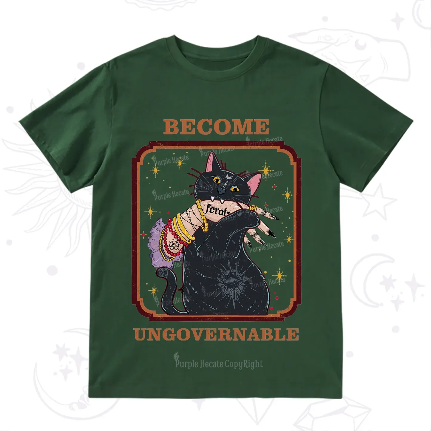 Purplehecate Become Ungovernable Cat T-Shirt