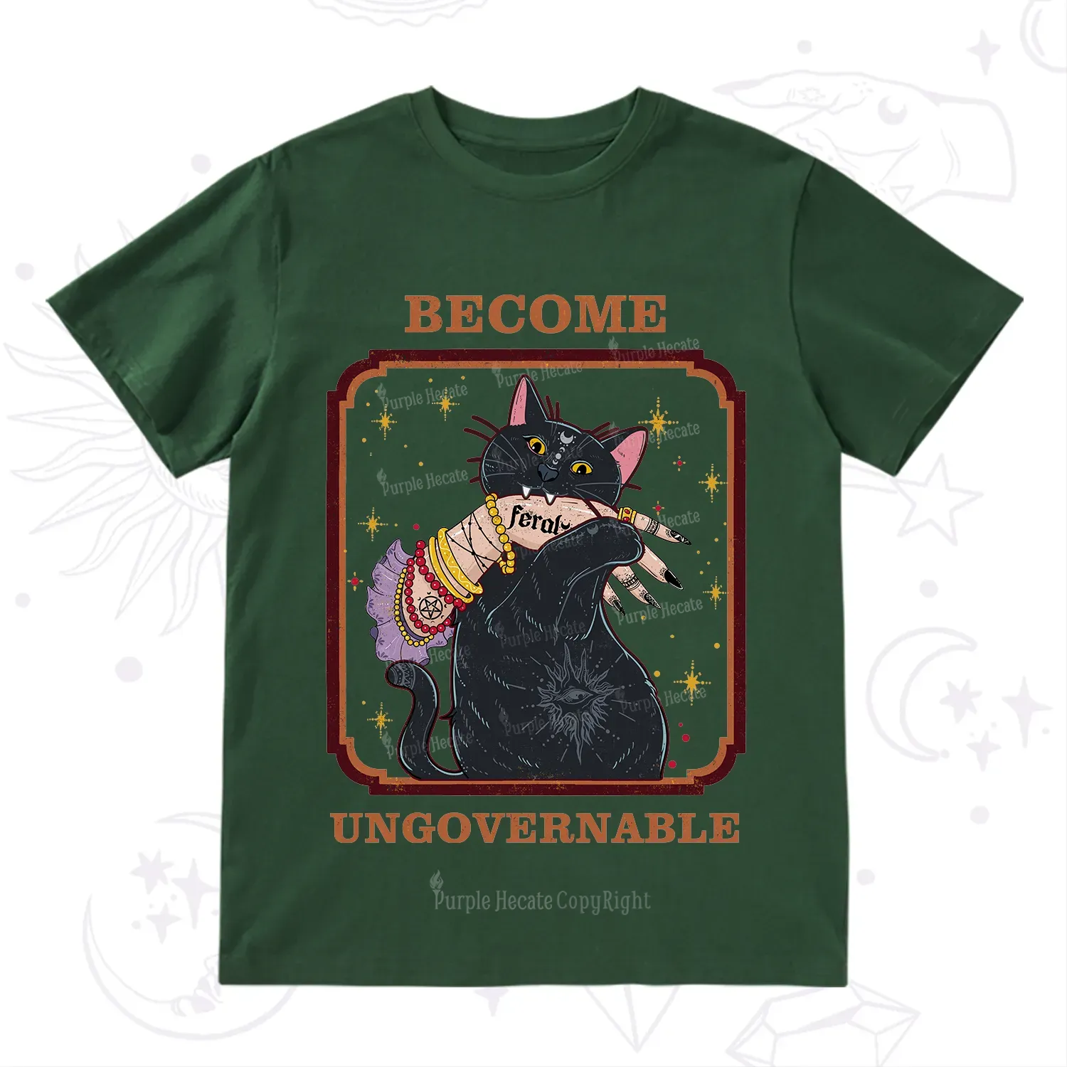 Purplehecate Become Ungovernable Cat T-Shirt