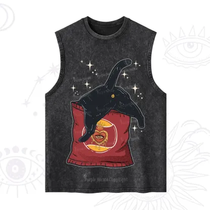 Purplehecate Curious Witch Cat Washed Tank