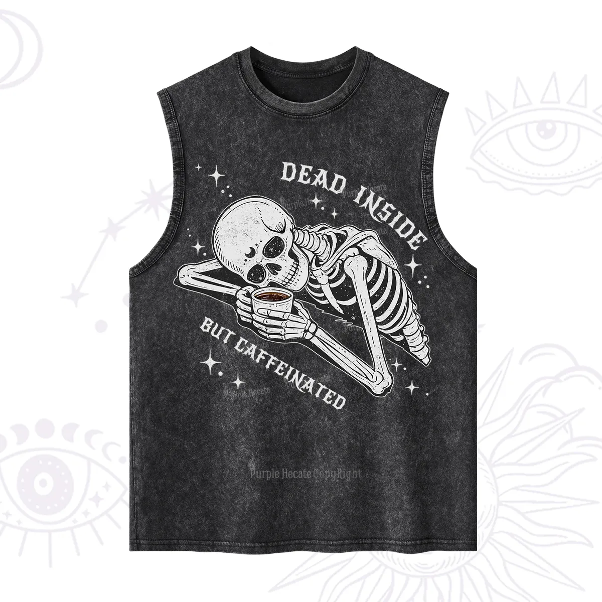 Purplehecate Dead Inside But Caffeinated Washed Tank