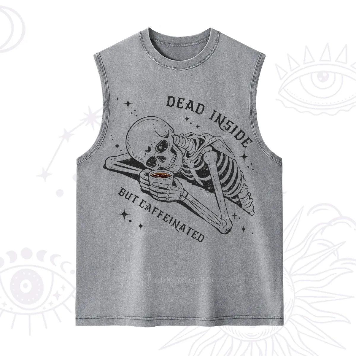 Purplehecate Dead Inside But Caffeinated Washed Tank